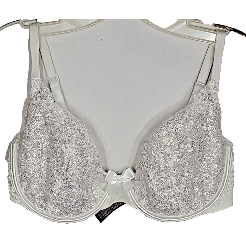 Victoria's Secret Unlined Demi Luxe Lace Embroidery Buste Bra 34DD